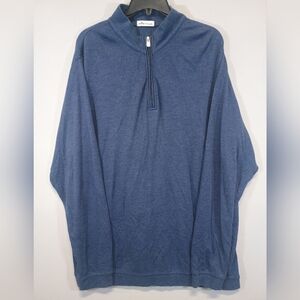 Peter Millar Men’s Large Quarter Zip Pullover Blue Long Sleeve Lightweight